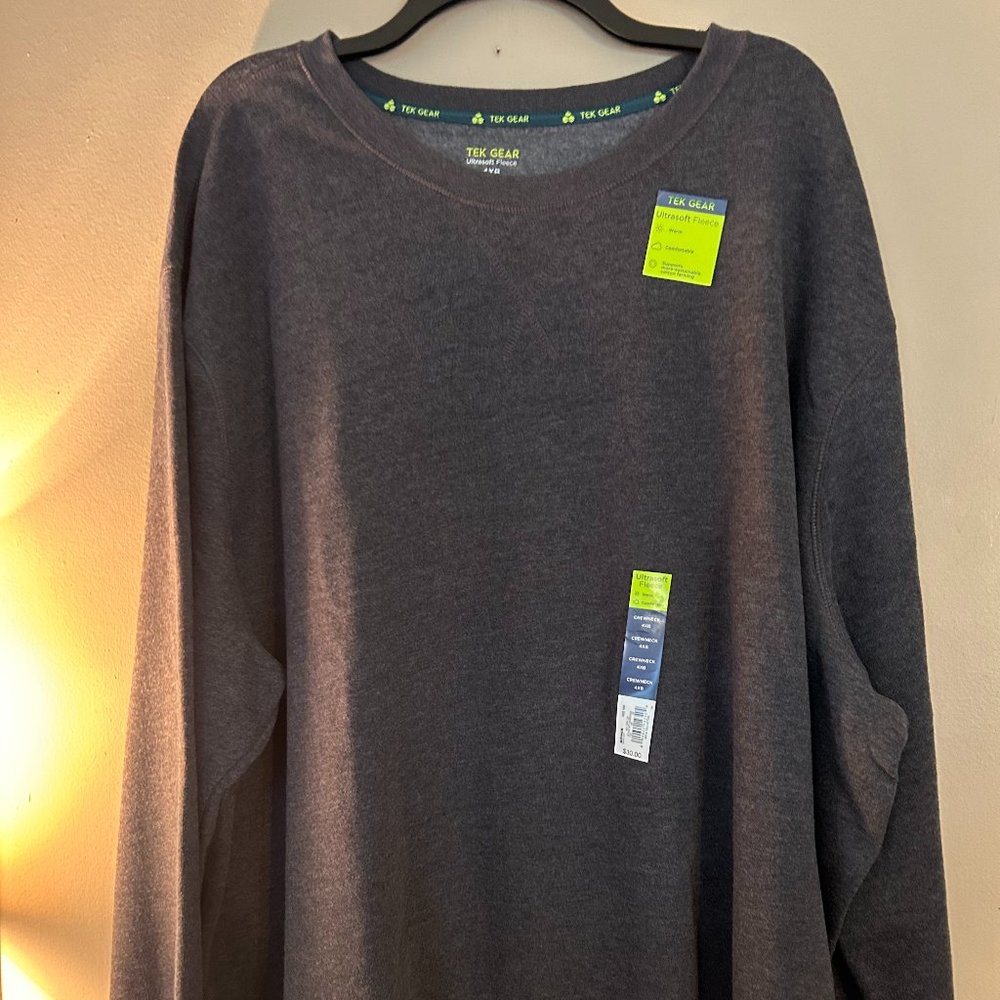 Tek Gear men's NEW sweatshirt in dark gray, Size 4XB